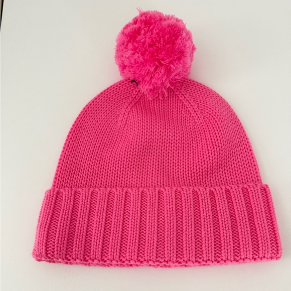 UGG Australia Bright Pink Beanie Pom Knit OS Cozy Cabin  display picture 2